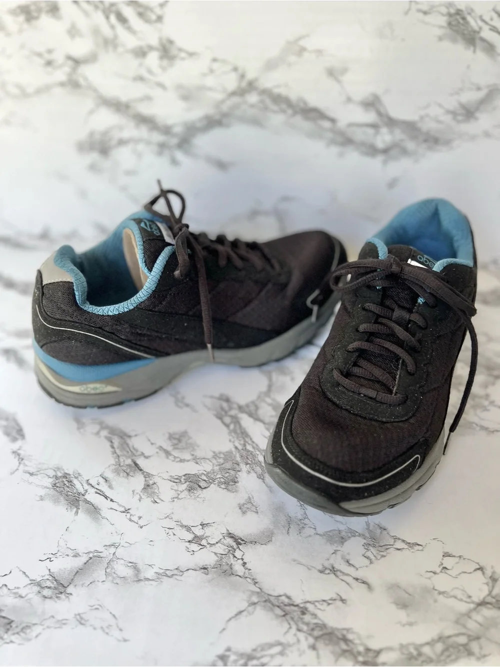 Abeo Pro Petra Black Lace Up Mesh Lightweight Lowtop Sneakers 9.5